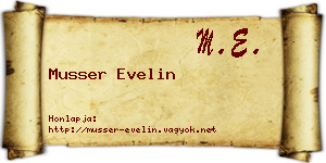 Musser Evelin névjegykártya